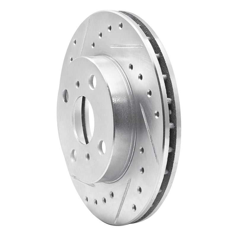 R1 86-89 Toyota Celica Front Left Drilled & Slotted Silver Brake Rotor