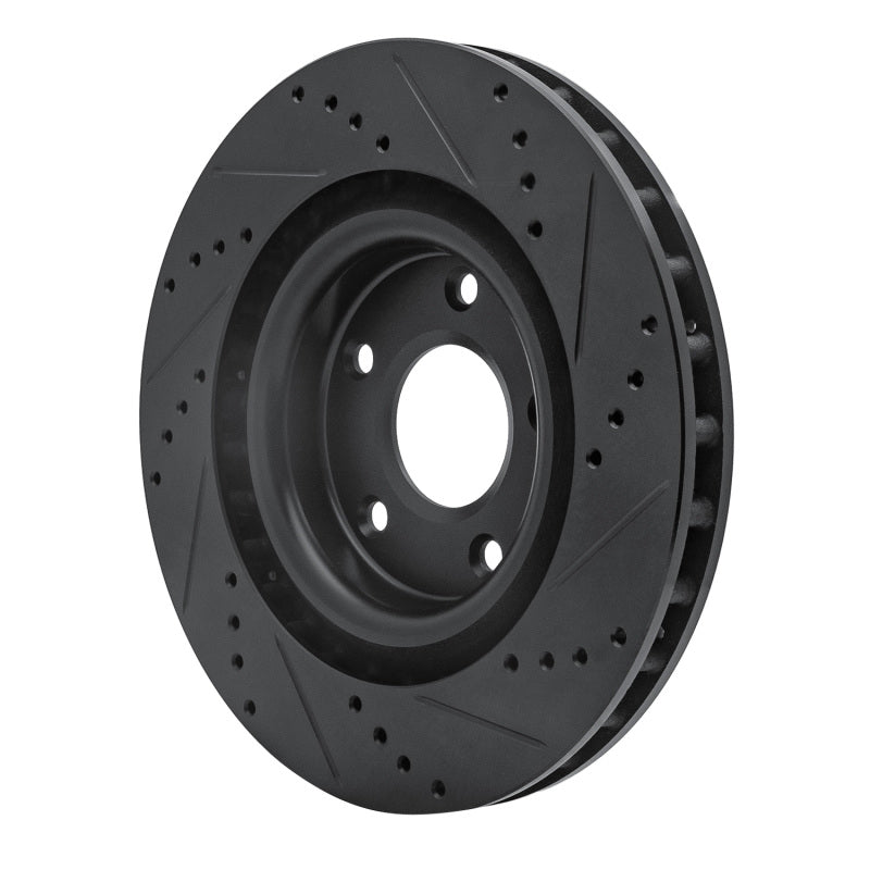 R1 05-13 Cadillac XLR Front Left Drilled & Slotted Black Brake Rotor