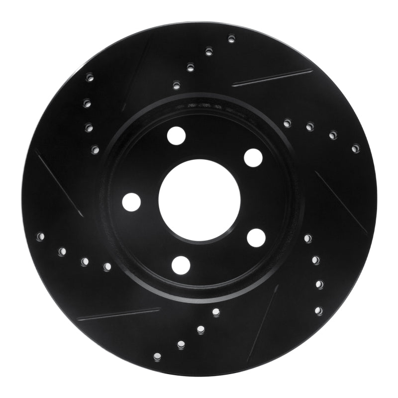 R1 06-11 Chevrolet HHR Front Right Drilled & Slotted Black Brake Rotor