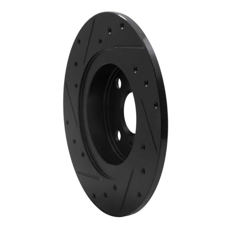 R1 87-89 Toyota MR2 Rear Right Drilled & Slotted Black Brake Rotor