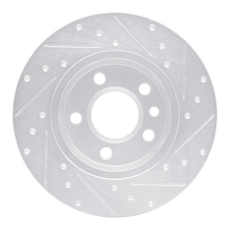 R1 96-00 Volkswagen EuroVan Rear Left Drilled & Slotted Silver Brake Rotor