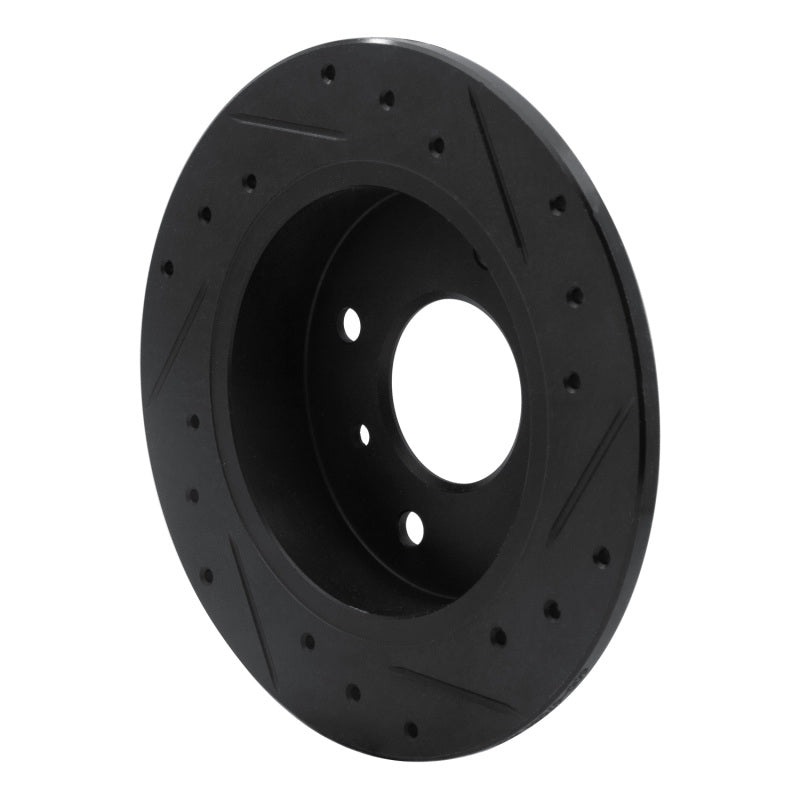 R1 90-06 Infiniti G20 Rear Left Drilled & Slotted Black Brake Rotor