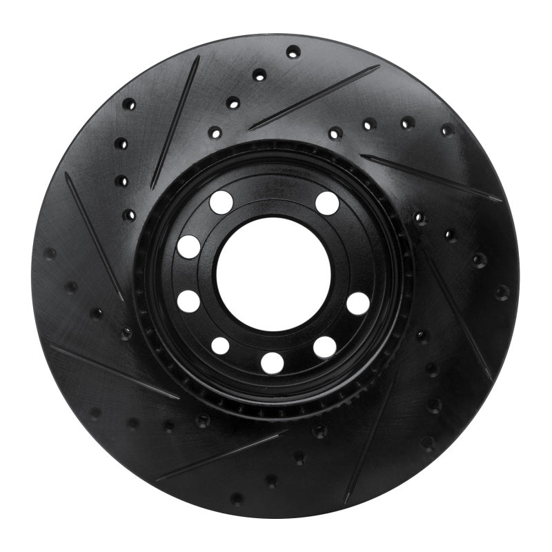 R1 03-11 Cadillac BLS (Mexico) Front Right Drilled & Slotted Black Brake Rotor