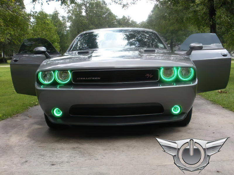 Oracle 08-14 Dodge Challenger LED Projector Headlight Halo Kit - Green