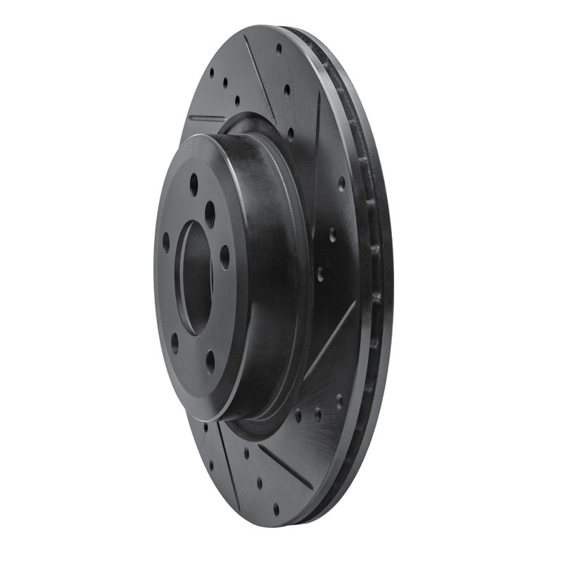 R1 11-16 BMW Z4 Rear Right Drilled & Slotted Black Brake Rotor
