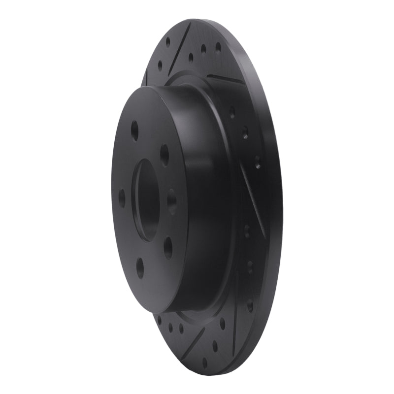 R1 11-16 Buick Regal Rear Left Drilled & Slotted Black Brake Rotor
