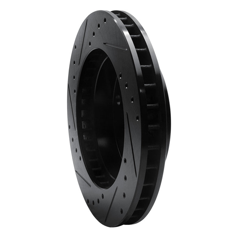 R1 94-99 Dodge Ram 1500 Pickup Front Right Drilled & Slotted Black Brake Rotor