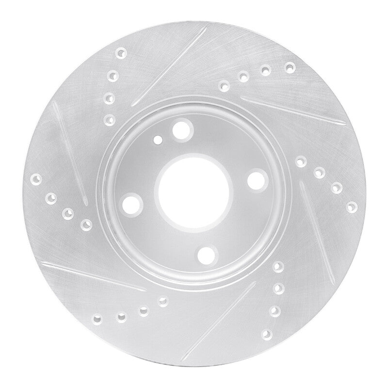 R1 16-25 Mazda 2 (Mexico) Front Right Drilled & Slotted Silver Brake Rotor