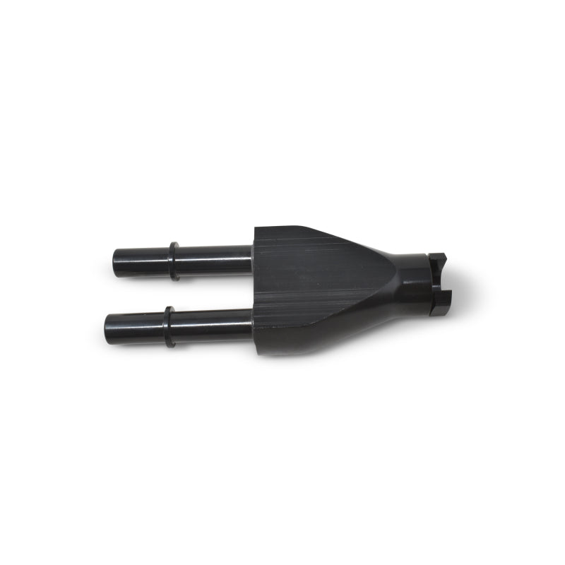 Russell Adapter Y-Block 3/8in Sae Quick Disconnect Female To 2X 3/8in Sae Qd Male Blk Anodized