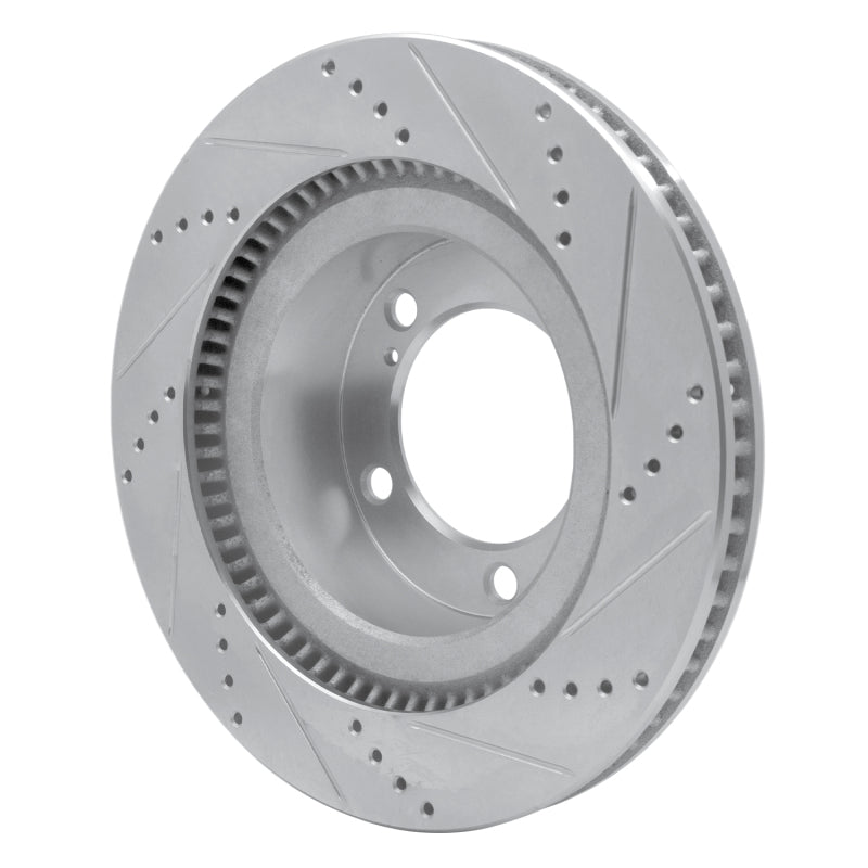 R1 17-21 Toyota Land Cruiser Front Left Drilled & Slotted Silver Brake Rotor