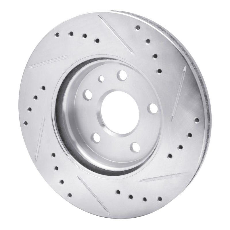 R1 79-85 Volkswagen Type 2 Front Left Drilled & Slotted Silver Brake Rotor