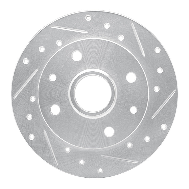 R1 1981-1985 Mazda RX-7 Rear Right Drilled & Slotted Silver Brake Rotor