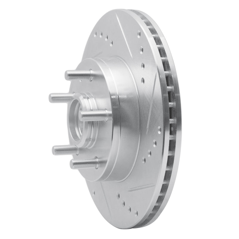 R1 82-87 Volvo 740 Front Right Drilled & Slotted Silver Brake Rotor