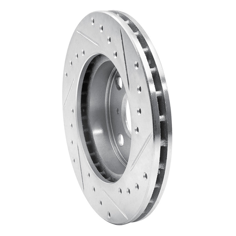 R1 86-89 Toyota Celica Front Left Drilled & Slotted Silver Brake Rotor