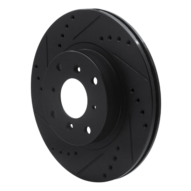 R1 87-90 Acura Legend Front Left Drilled & Slotted Black Brake Rotor