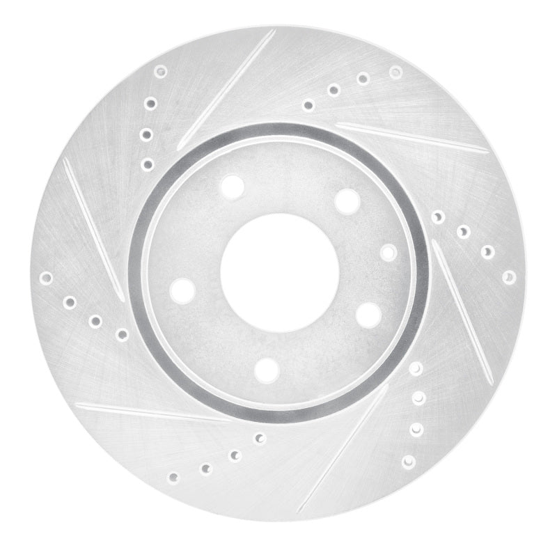 R1 16-25 Mazda CX-5 Front Left Drilled & Slotted Silver Brake Rotor