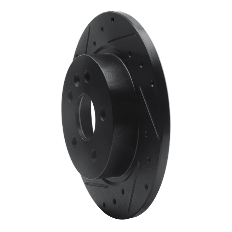 R1 11-22 Buick Encore Rear Left Drilled & Slotted Black Brake Rotor