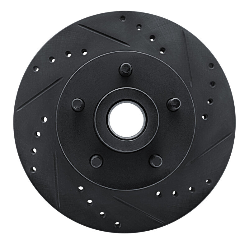 R1 72-73 Ford Gran Torino Front Right Drilled & Slotted Black Brake Rotor
