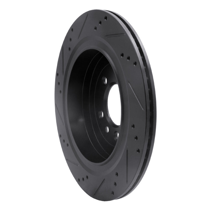 R1 05-16 Land Rover Discovery (Latin America) Rear Right Drilled & Slotted Black Brake Rotor