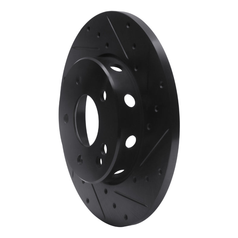 R1 97-98 Mercedes-Benz C230 Front Right Drilled & Slotted Black Brake Rotor