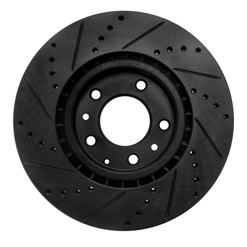 R1 04-08 Mazda RX-8 Front Right Drilled & Slotted Black Brake Rotor