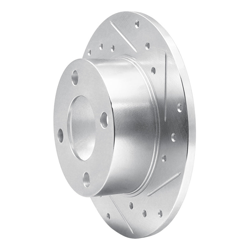 R1 82-98 Audi Coupe Rear Right Drilled & Slotted Silver Brake Rotor