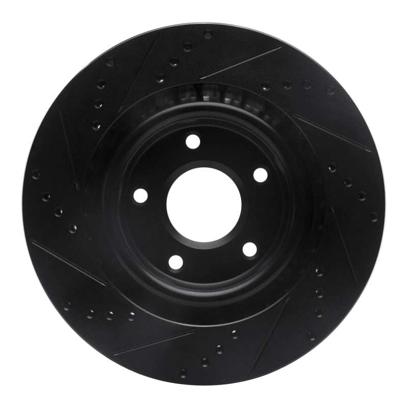 R1 05-13 Cadillac XLR Front Right Drilled & Slotted Black Brake Rotor