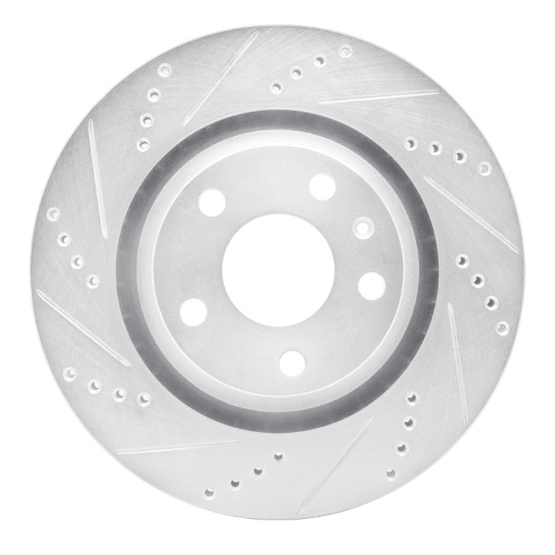 R1 08-15 Audi TT Quattro RS Rear Left Drilled & Slotted Silver Brake Rotor