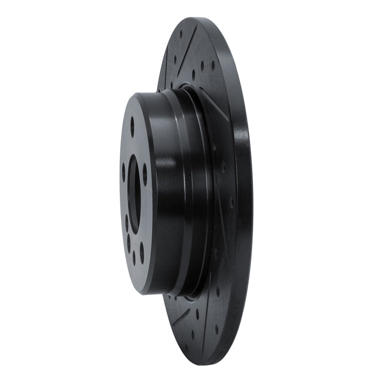 R1 91-99 Mercedes-Benz 300SE Rear Left Drilled & Slotted Black Brake Rotor