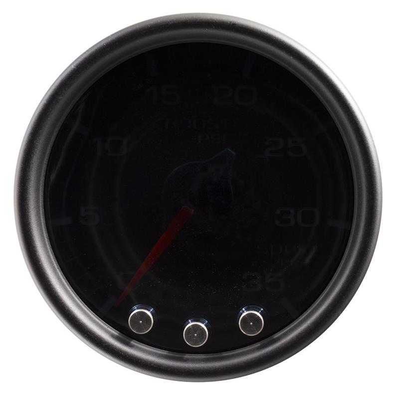Autometer Spek-Pro Gauge Boost 2 1/16in 35psi Stepper Motor W/Peak & Warn Blacksmoke//Black
