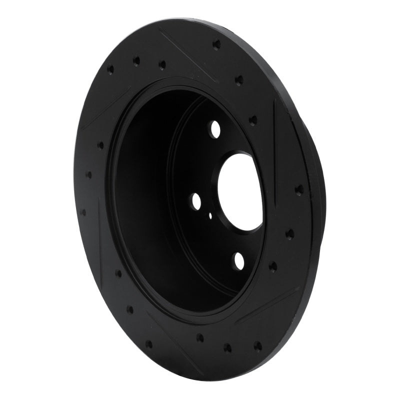 R1 2012-2018 Lexus ES300H Rear Left Drilled & Slotted Black Brake Rotor