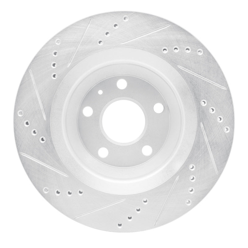 R1 08-15 Audi TT Quattro Rear Right Drilled & Slotted Silver Brake Rotor