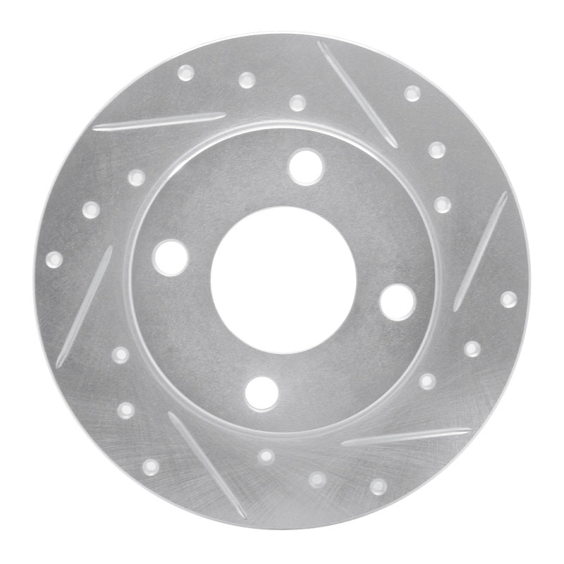 R1 84-95 Audi 90 Quattro Rear Right Drilled & Slotted Silver Brake Rotor