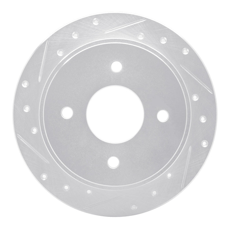 R1 90-92 Infiniti M30 Rear Left Drilled & Slotted Silver Brake Rotor