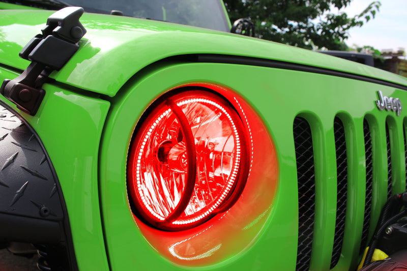 Oracle 07-17 Jeep Wrangler Surface Mount LED Headlight Halo Kit - Red