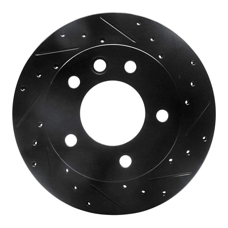 R1 02-06 Dodge Sprinter 2500 Front Right Drilled & Slotted Black Brake Rotor