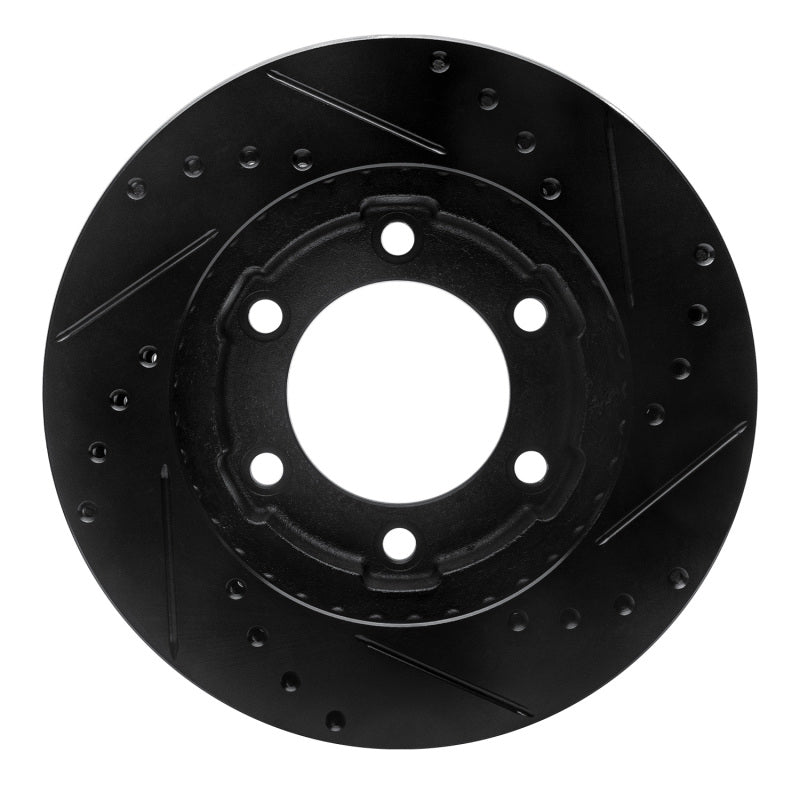R1 71-91 Chevrolet K10 Front Left Drilled & Slotted Black Brake Rotor