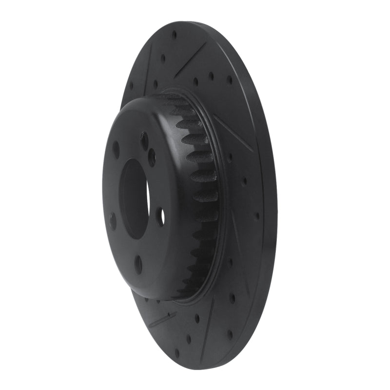 R1 15-21 Mercedes-Benz C300 Coupe & Convertible Rear Left Drilled & Slotted Black Brake Rotor