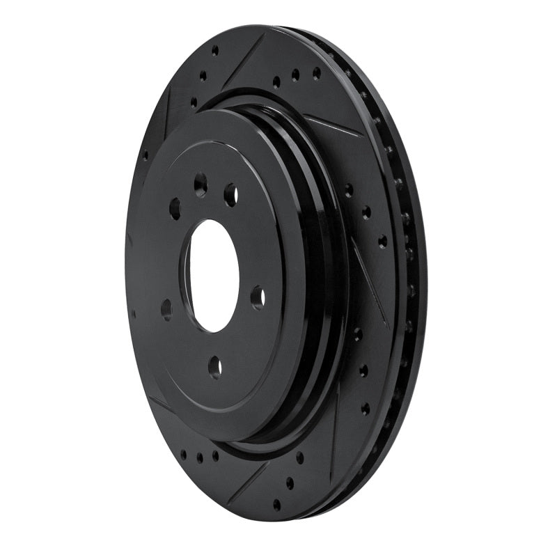 R1 13-19 Cadillac ATS Rear Left Drilled & Slotted Black Brake Rotor