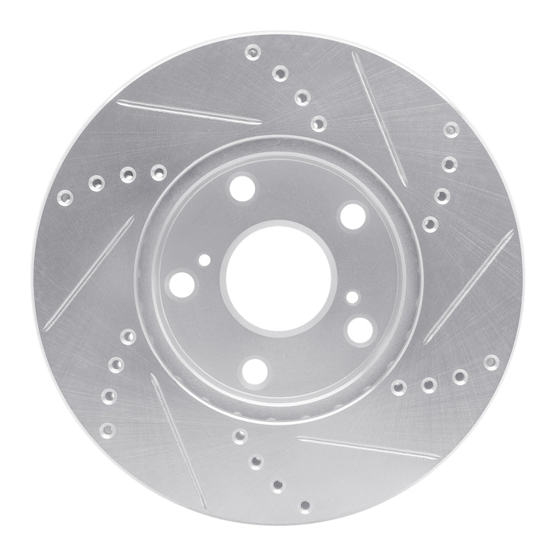 R1 92-06 Lexus ES300 Front Left Drilled & Slotted Silver Brake Rotor