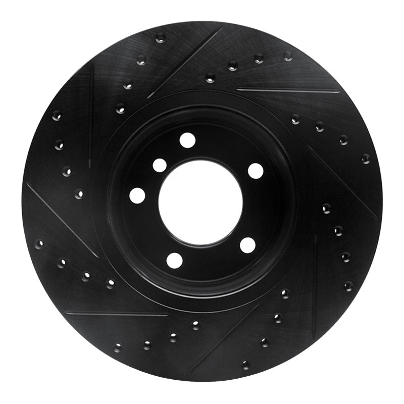 R1 04-10 BMW 525i (Mexico) Front Right Drilled & Slotted Black Brake Rotor