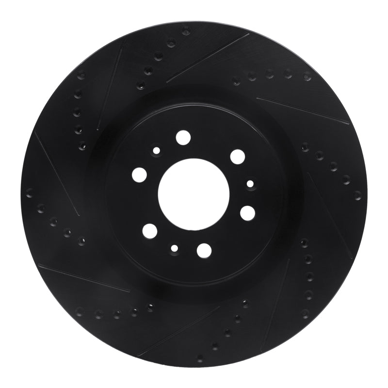 R1 04-11 Cadillac STS Front Left Drilled & Slotted Black Brake Rotor