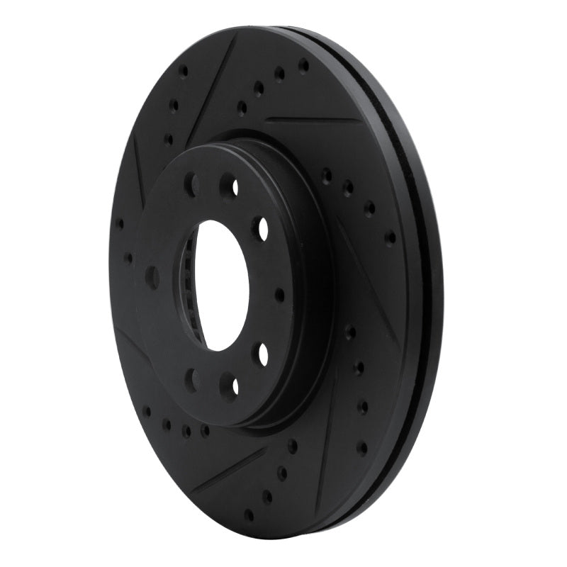 R1 03-05 Mazda 6 Front Left Drilled & Slotted Black Brake Rotor