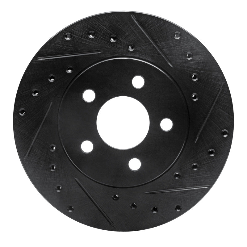 R1 84-95 Chrysler Town & Country Front Right Drilled & Slotted Black Brake Rotor