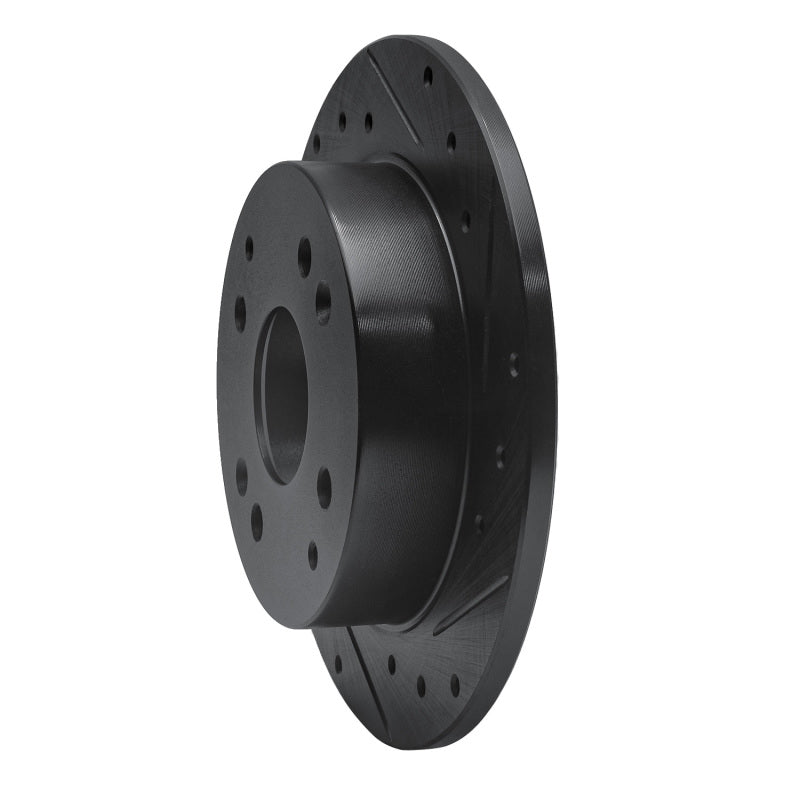 R1 92-97 Acura CL Rear Right Drilled & Slotted Black Brake Rotor