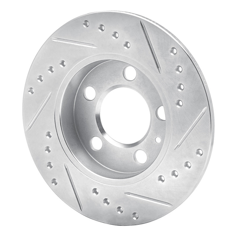 R1 01-06 Audi TT Quattro Rear Left Drilled & Slotted Silver Brake Rotor