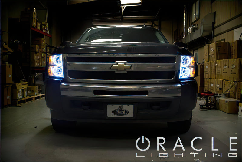 Oracle 07-13 Chevrolet Silverado LED Round Style Headlight Halo Kit - Red