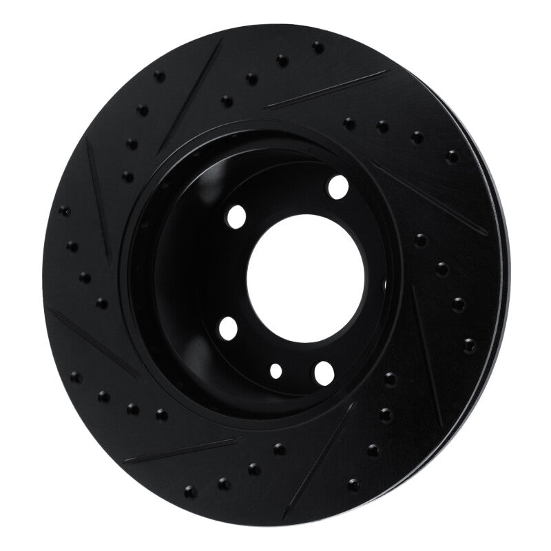 R1 82-89 BMW 635CSI Front Right Drilled & Slotted Black Brake Rotor