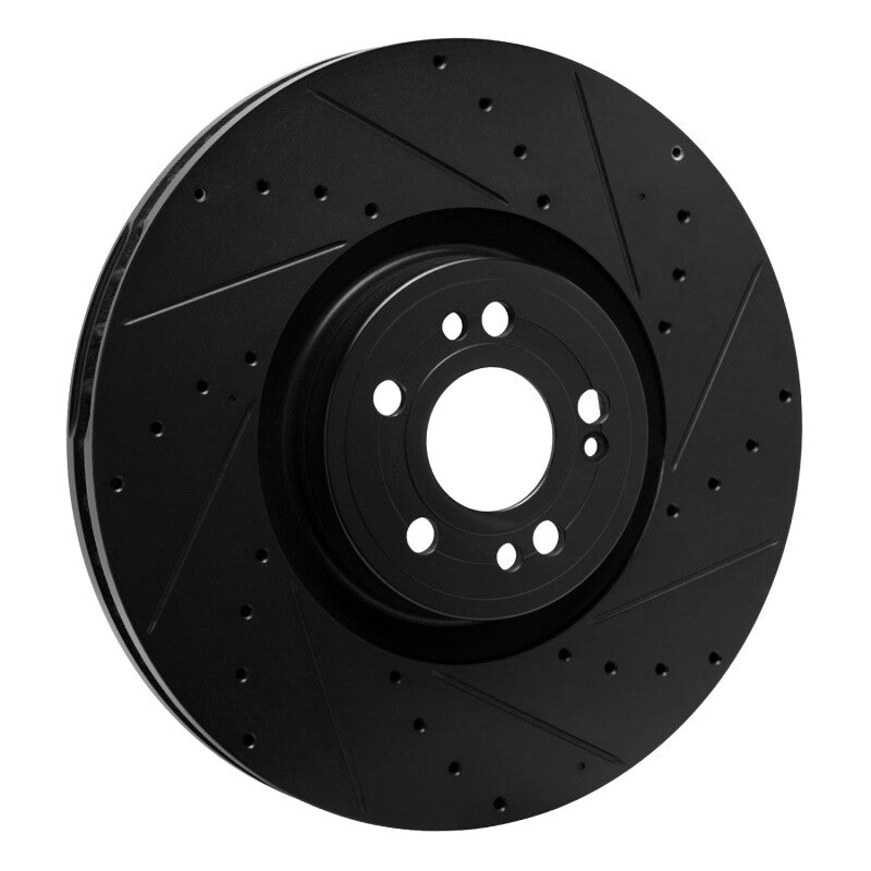 R1 20-26 Mercedes-Benz GLE450e Front Right Drilled & Slotted Black Brake Rotor