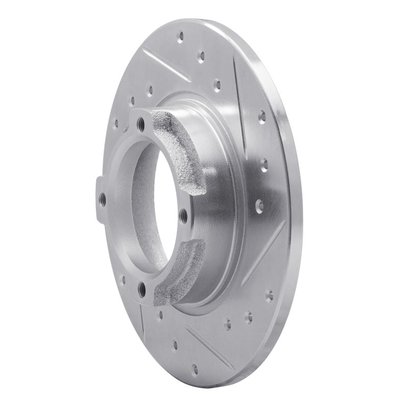 R1 85-91 Subaru GL Rear Right Drilled & Slotted Silver Brake Rotor